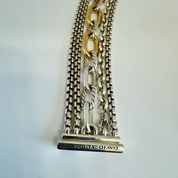 David Yurman
Multi Row Chain Bracelet in Silver with 18K Gold, 29mm - Picture 8 of 10